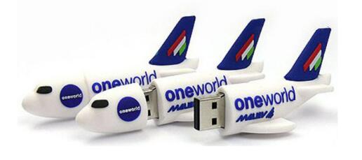 Airplane Shaped PVC USB Flash Drive