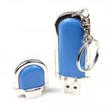 Leather USB Pen Drive with Keychain