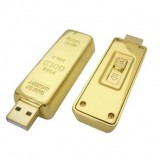 Golden Bar Shaped USB Flash Drive