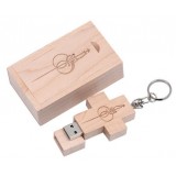 Wooden Cross Shaped USB Flash Drive