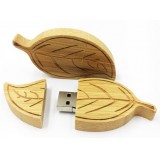 Wooden Leaf Shaped USB Flash Drive