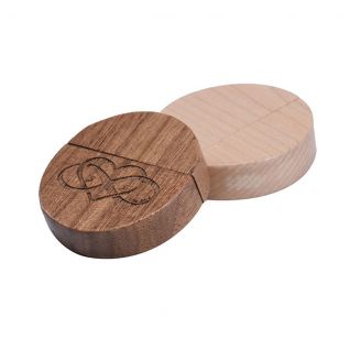 Circular Wooden USB Drive