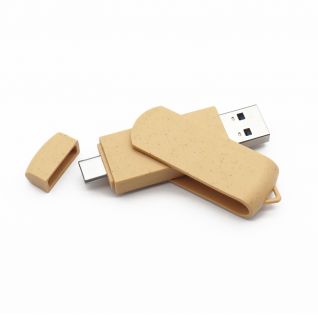 Wheat straw made Type C USB drive